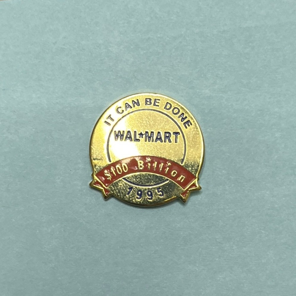 Vintage Walmart 100 Billion Dollar Sales Achievement‎ Award Lapel Pin 1995